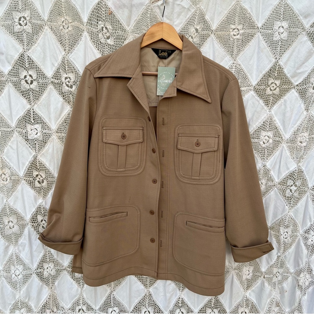 Vintage 1970’s Lee Casual Suit Coat Jacket Tan / Made in USA